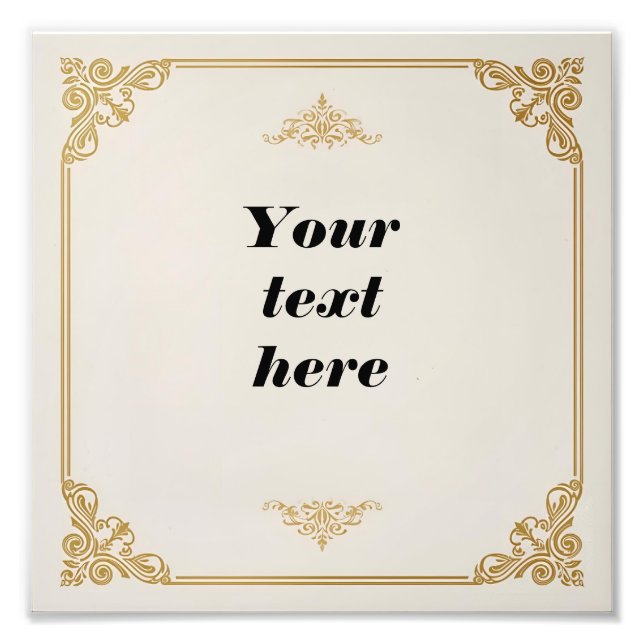 Impression Photo Modèle de certificat classique avec Ornate Gold Ac (Devant)