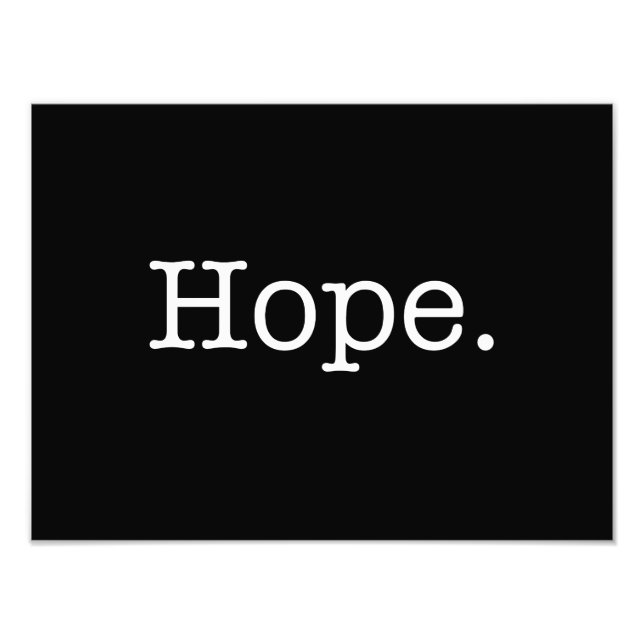 Impression Photo Modèle de devis Inspirational Hope noir et blanc (Devant)