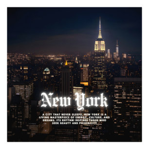 Impression Photo Modèle de l'affiche Skyline de New York