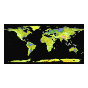 Impression Photo Modèle d'élévation numérique des continents sur Ea