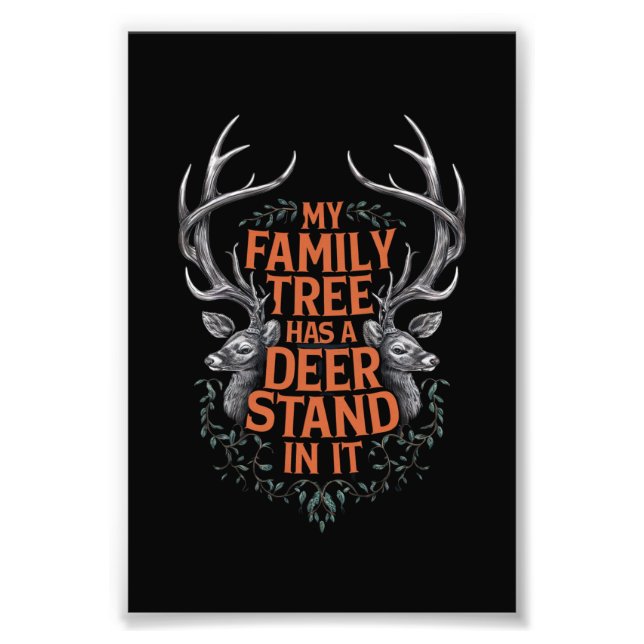 Impression Photo Mon Arbre Familial A Un Deer Stand Dans La Chasse (Devant)
