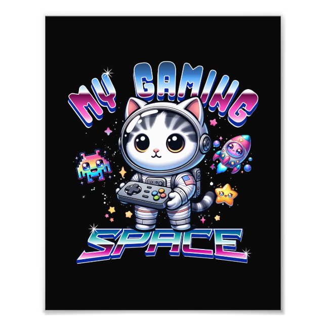 IMPRESSION PHOTO MON ESPACE DE JEUX - KAWAII SPACE CAT (Devant)