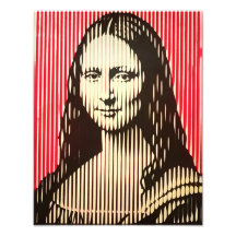 Mona Lisa dans le style d'illusion optique BAUHAUS