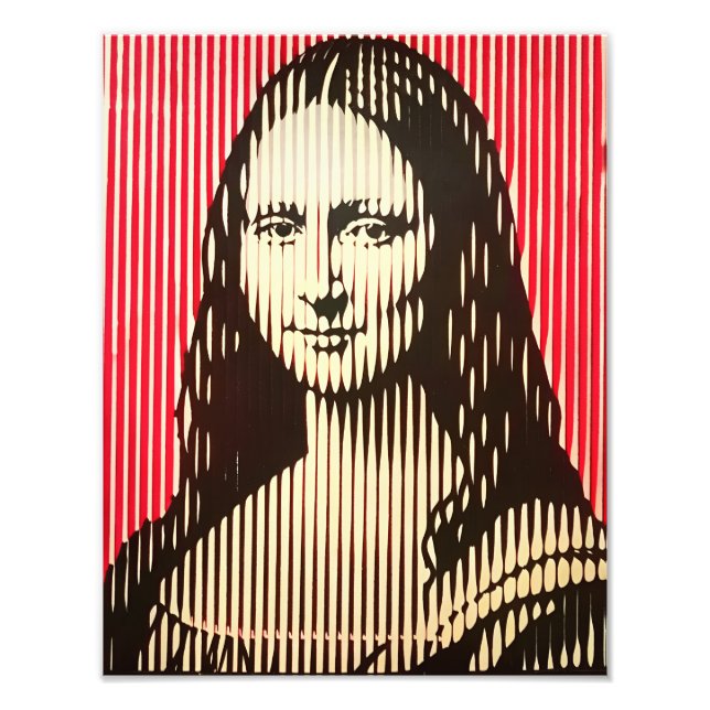 Impression Photo Mona Lisa dans le style d'illusion optique BAUHAUS (Devant)