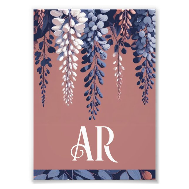 Impression Photo Monogram Marine Rose Wisteria Élégance (Devant)