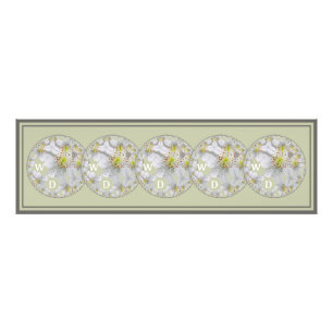 Impression Photo Monogramme Abstraite marguerite, vert clair