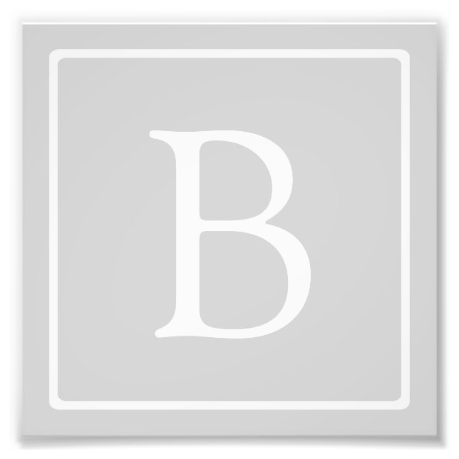Impression Photo Monogramme simple gris clair (Devant)