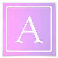 Monogramme simple | Ombre subtil rose/violet