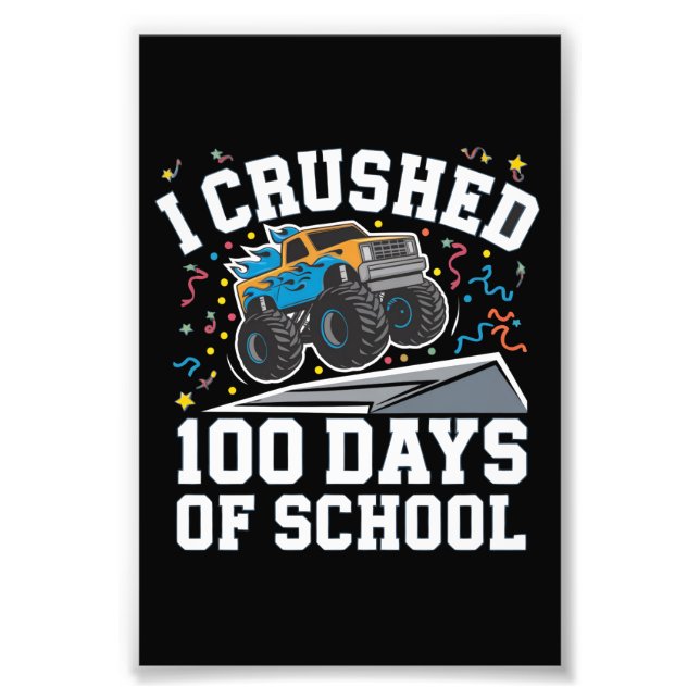 Impression Photo Monstre de camion 100 jours d'école 100e jour d'éc (Devant)