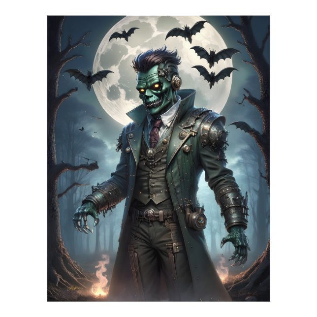 Impression Photo Monstre de Frankenstein Steampunk Halloween (Devant)