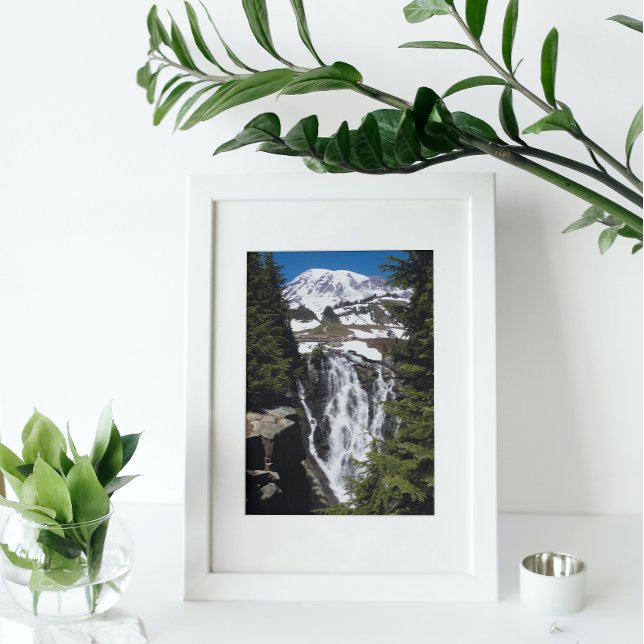 Impression Photo Mont Rainier et Myrtle Falls (In Situ Framed)