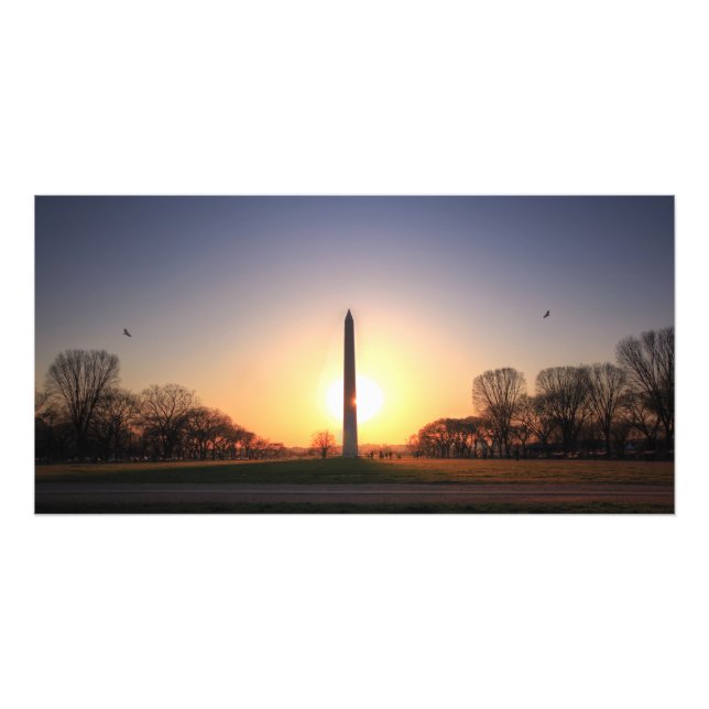 Impression Photo Monument de Washington au coucher du soleil (Devant)