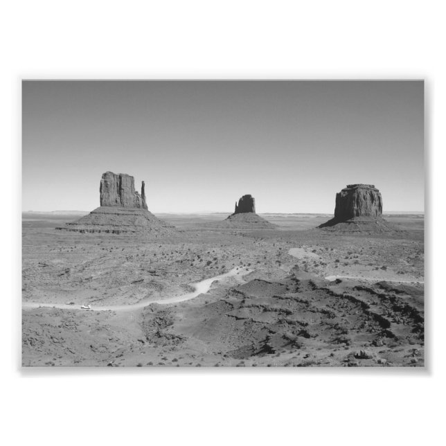 Impression Photo Monument Valley 3 en noir et blanc (Devant)