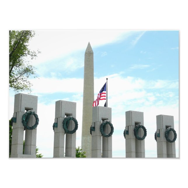 Impression Photo Monument Washington et mémorial de la Seconde Guer (Devant)