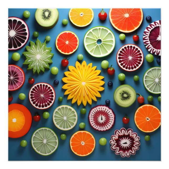 Impression Photo Morceaux de fruits colorés (Devant)