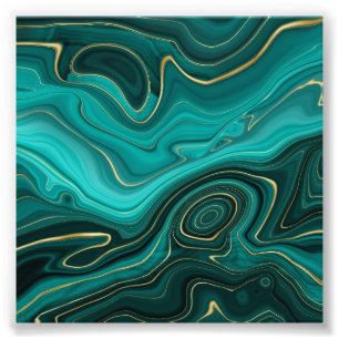 Impression Photo Motif Abstrait Turquoise Luxe Glamour
