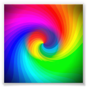 Impression Photo Motif artistique de tourbillon arc-en-ciel tie-dye