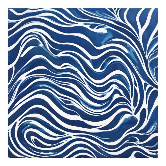 Impression Photo Motif blanc bleu tourbillon 06 (Devant)