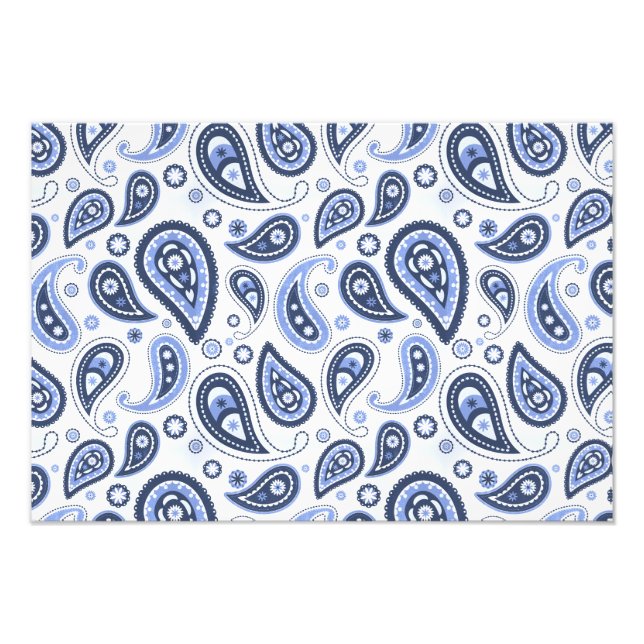 Impression Photo Motif Blue Paisley (Devant)
