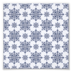 Impression Photo Motif Damas de flocon bleu