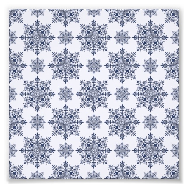 Impression Photo Motif Damas de flocon bleu (Devant)
