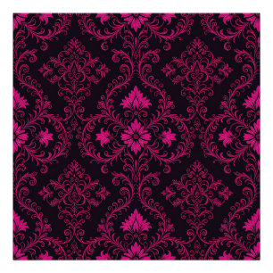 Impression Photo Motif damassé gothique violet et noir