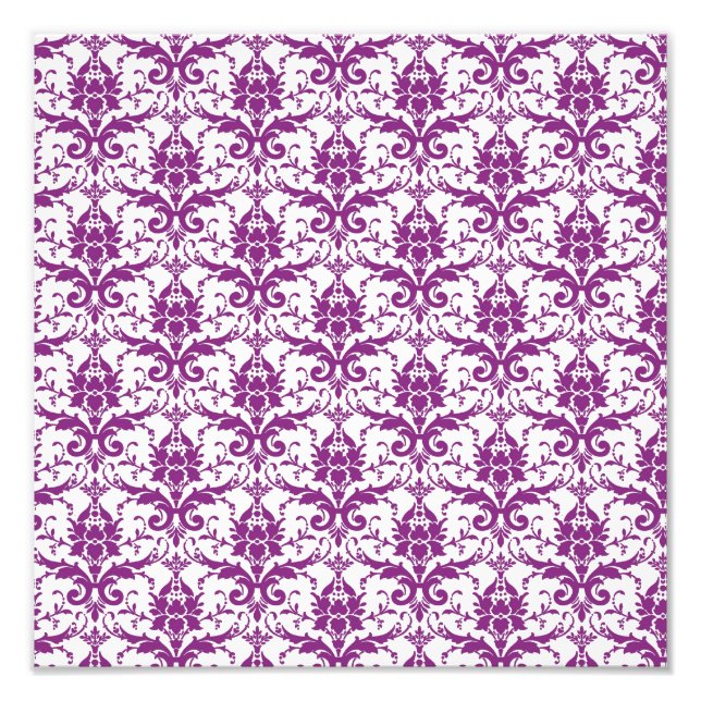 Impression Photo Motif Damassé Violet (Devant)