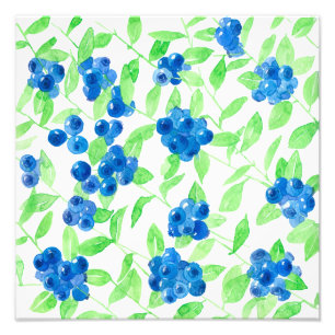 Impression Photo Motif d'aquarelle Bluberries