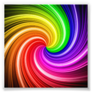 Impression Photo Motif d'art spiral coloré teint arc-en-ciel torse