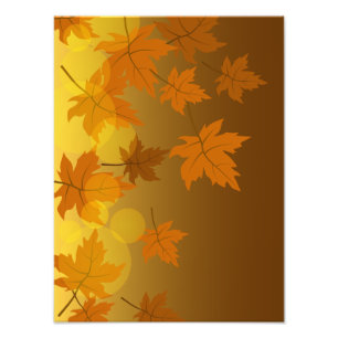 Impression Photo Motif d'automne avec feuilles d'érable tombant et 