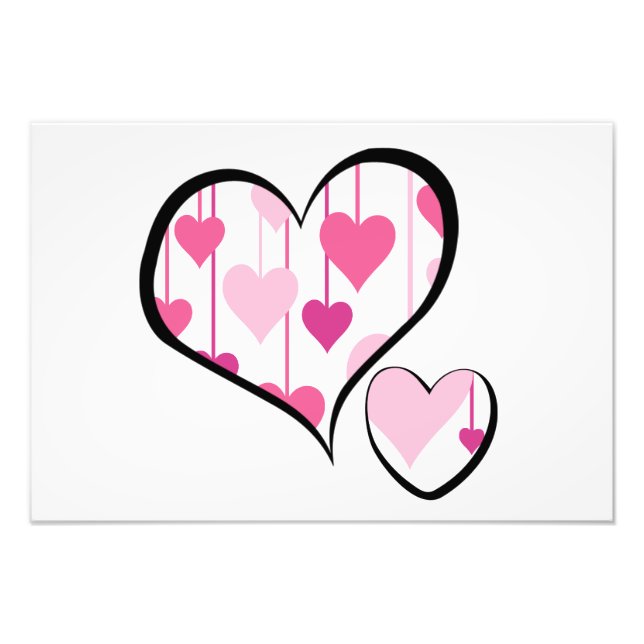 Impression Photo Motif De Coeurs, Coeurs Roses, Amour (Devant)