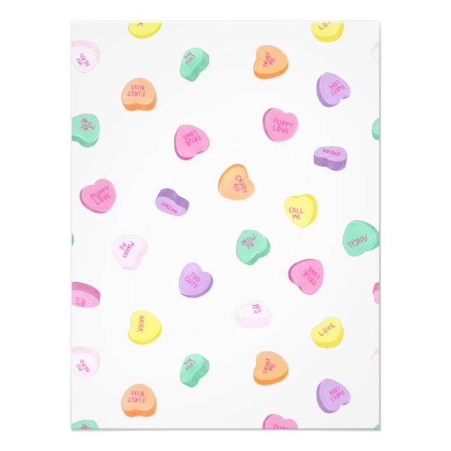 Impression Photo Motif de coeurs de bonbons de la Saint-Valentin (Devant)