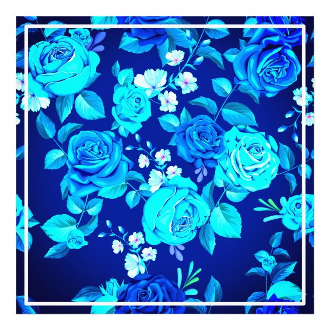 Impression Photo Motif de fleurs de rose bleue classique-87600 (Devant)