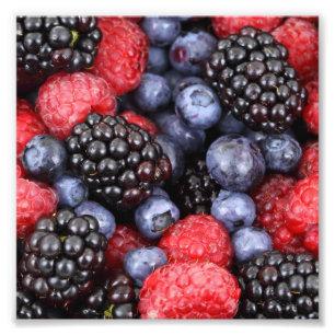 Impression Photo Motif de framboise, myrtille et mûre