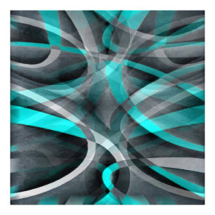 Impression Photo Motif de ligne arquée turquoise et gris des années