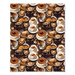 Impression Photo Motif de peinture à l'huile de café Cappuccino