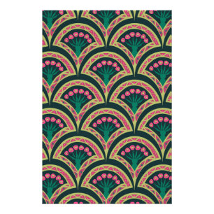 Impression Photo Motif de ventilateur floral rose et vert