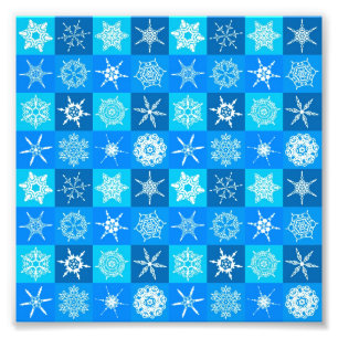 Impression Photo Motif des flocons bleus