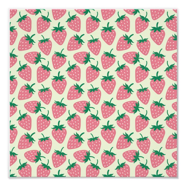 Impression Photo Motif d'été fraise rose (Devant)