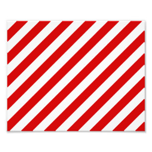 Impression Photo Motif diagonal rouge et blanc de rayures