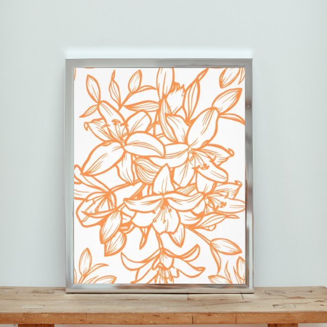 Impression Photo Motif floral sans couture avec fleurs orange (Créateur téléchargé)