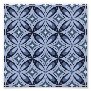 Impression Photo Motif géométrique bleu de style rétro