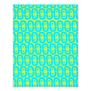Impression Photo Motif géométrique turquoise et vert lime