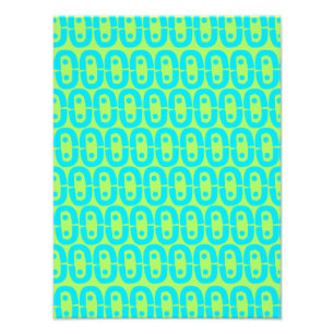 Impression Photo Motif géométrique turquoise et vert lime