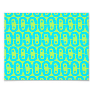 Impression Photo Motif géométrique turquoise et vert lime