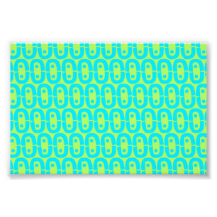 Impression Photo Motif géométrique turquoise et vert lime