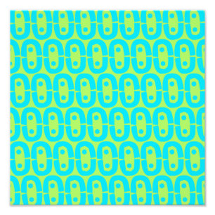 Impression Photo Motif géométrique turquoise et vert lime