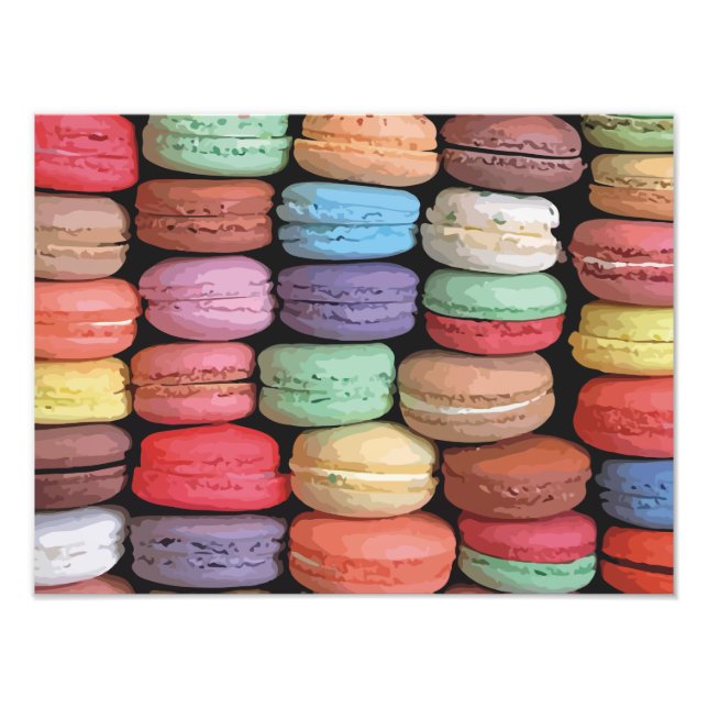 Impression Photo Motif Macaron français coloré (Devant)