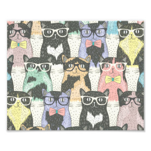 Impression Photo Motif mignon de chats de hippie