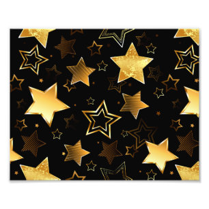 Impression Photo Motif sans couture avec étoiles d'or
